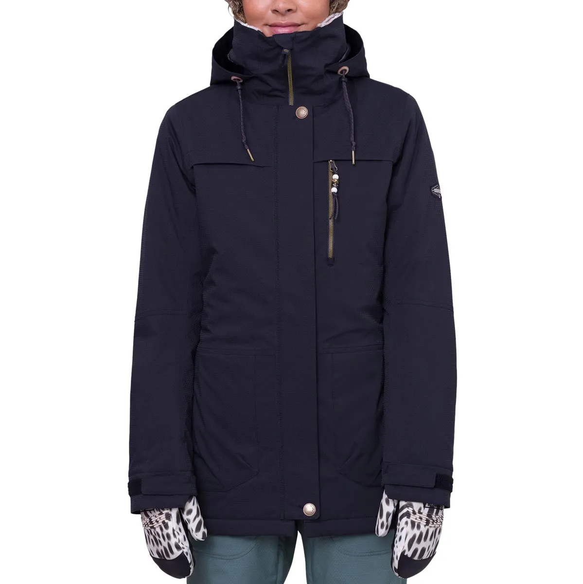 686 Womens Spirit Insulated Snowboard Jacket - Black Geo Jacquard