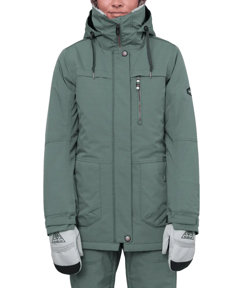 686 Women's Spirit Insulated Snowboard Jacket Cypress Green Jacquard 2024