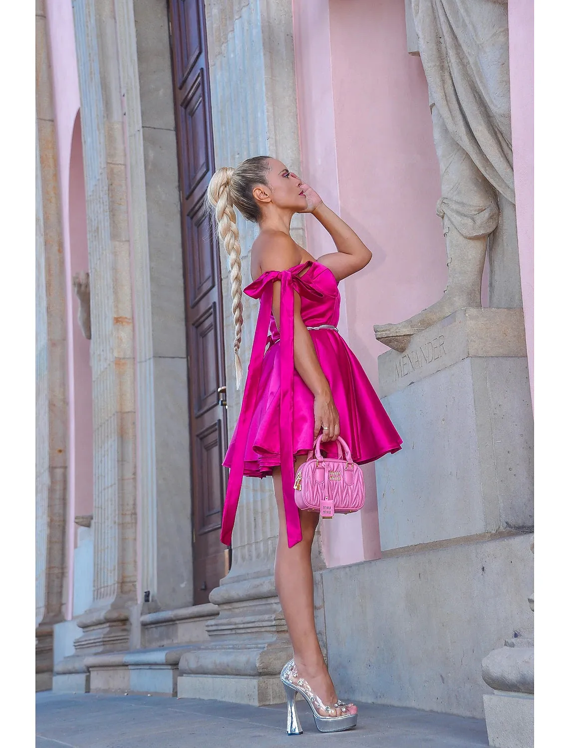 A-Line Homecoming Dresses Corsets Dress Holiday Graduation Short / Mini Sleeveless Spaghetti Strap Pink Dress Satin with Bow(s)