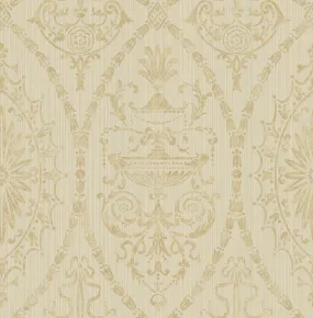 Adams Wallpaper in Gold and Sand from the Watercolor Florals Collection