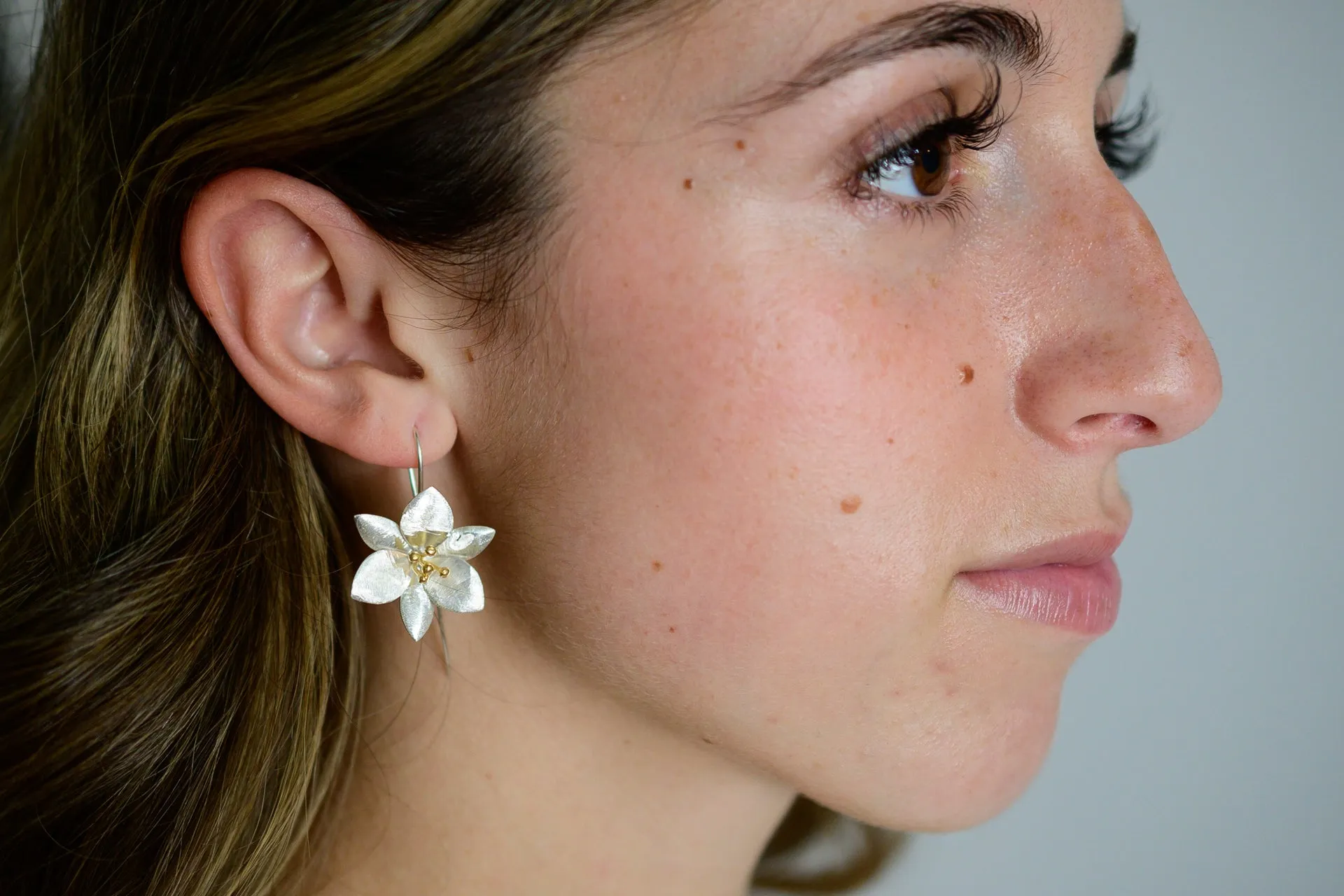 Anantara Two Tone Lotus Flower Earrings