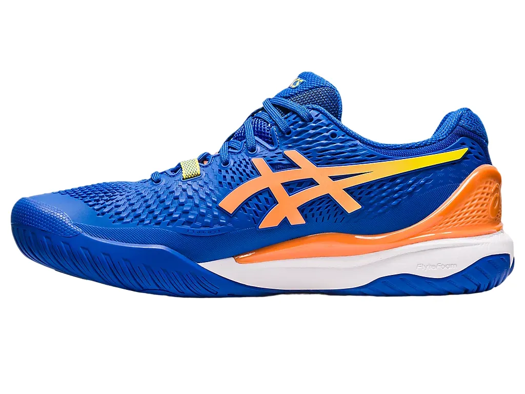 Asics Scarpa da Tennis da uomo Gel Resolution 9 1041A384-960 tuna blue-sun peach