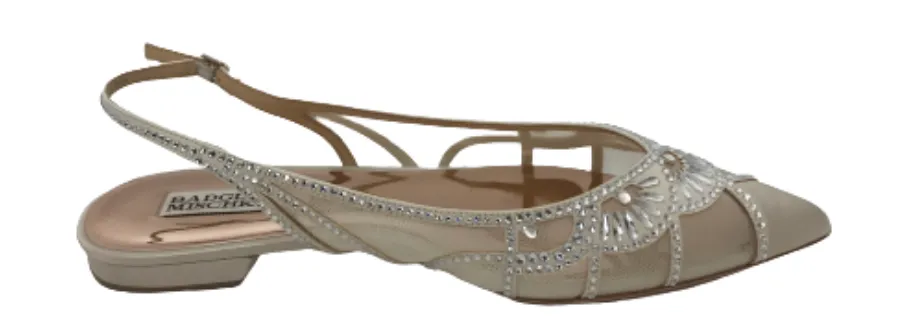 Badgley Mischka Ivory 'Hanna' Slingback Flats | Like New |