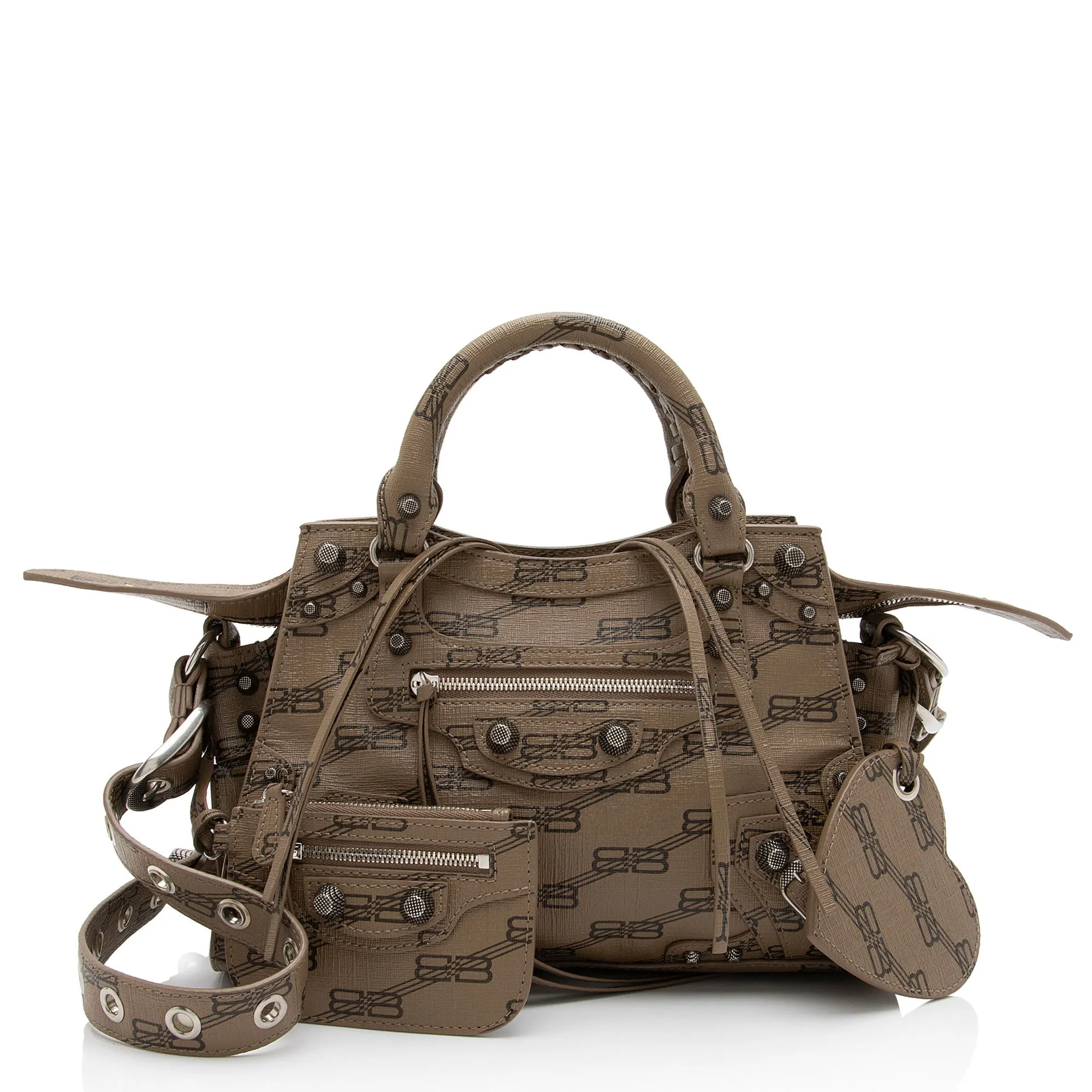 Balenciaga BB Monogram Canvas Signature Neo Cagole City XS Satchel (SHF-ZVKr4D)