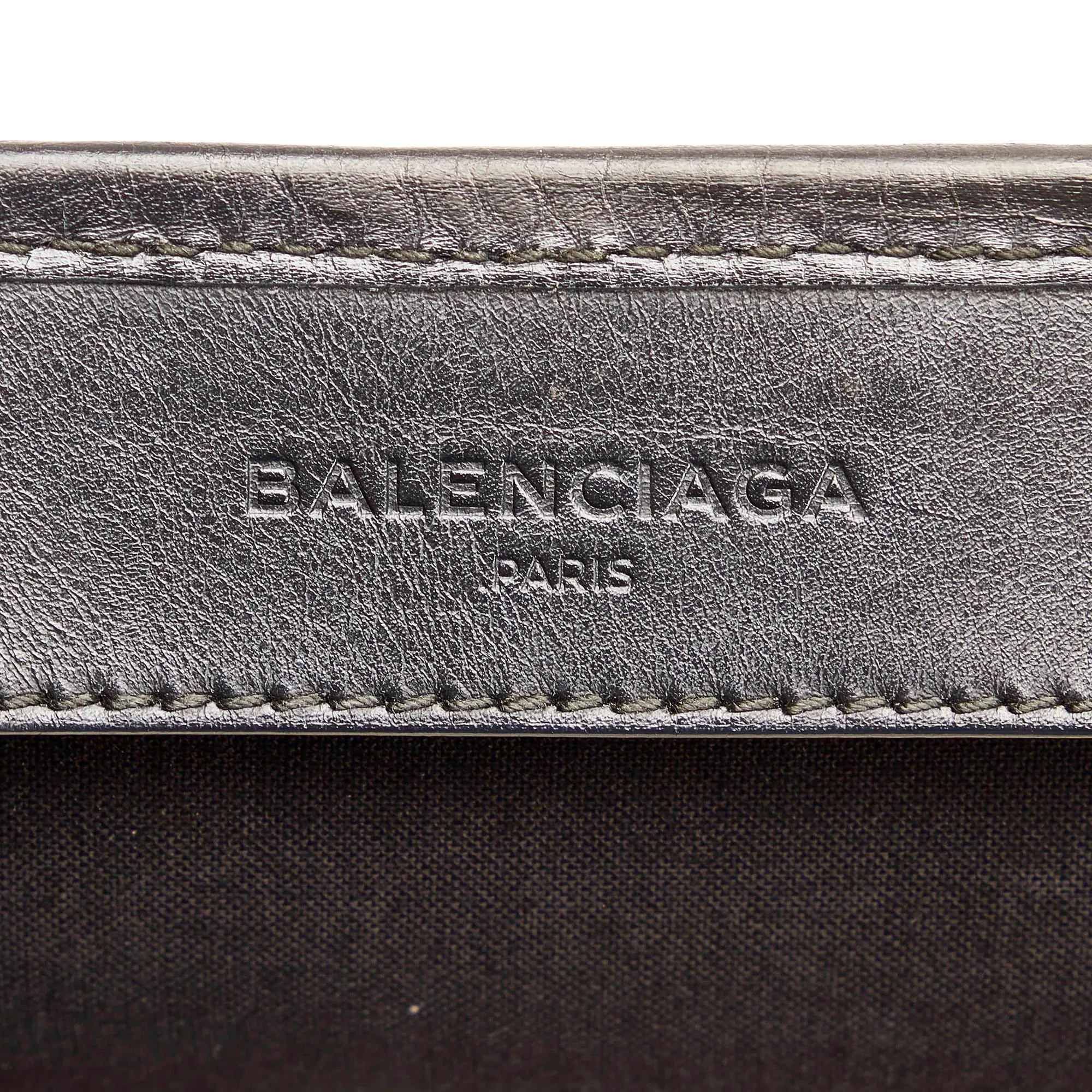 Balenciaga Navy Cabas Canvas Handbag (SHG-33816)