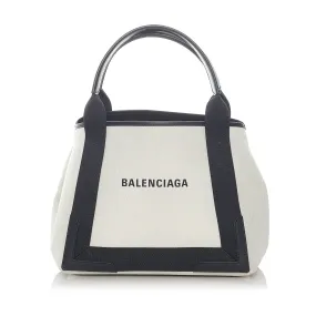 Balenciaga Navy Cabas S Canvas Tote Bag (SHG-32033)