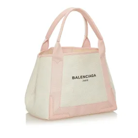 Balenciaga Navy Cabas S Canvas Tote Bag