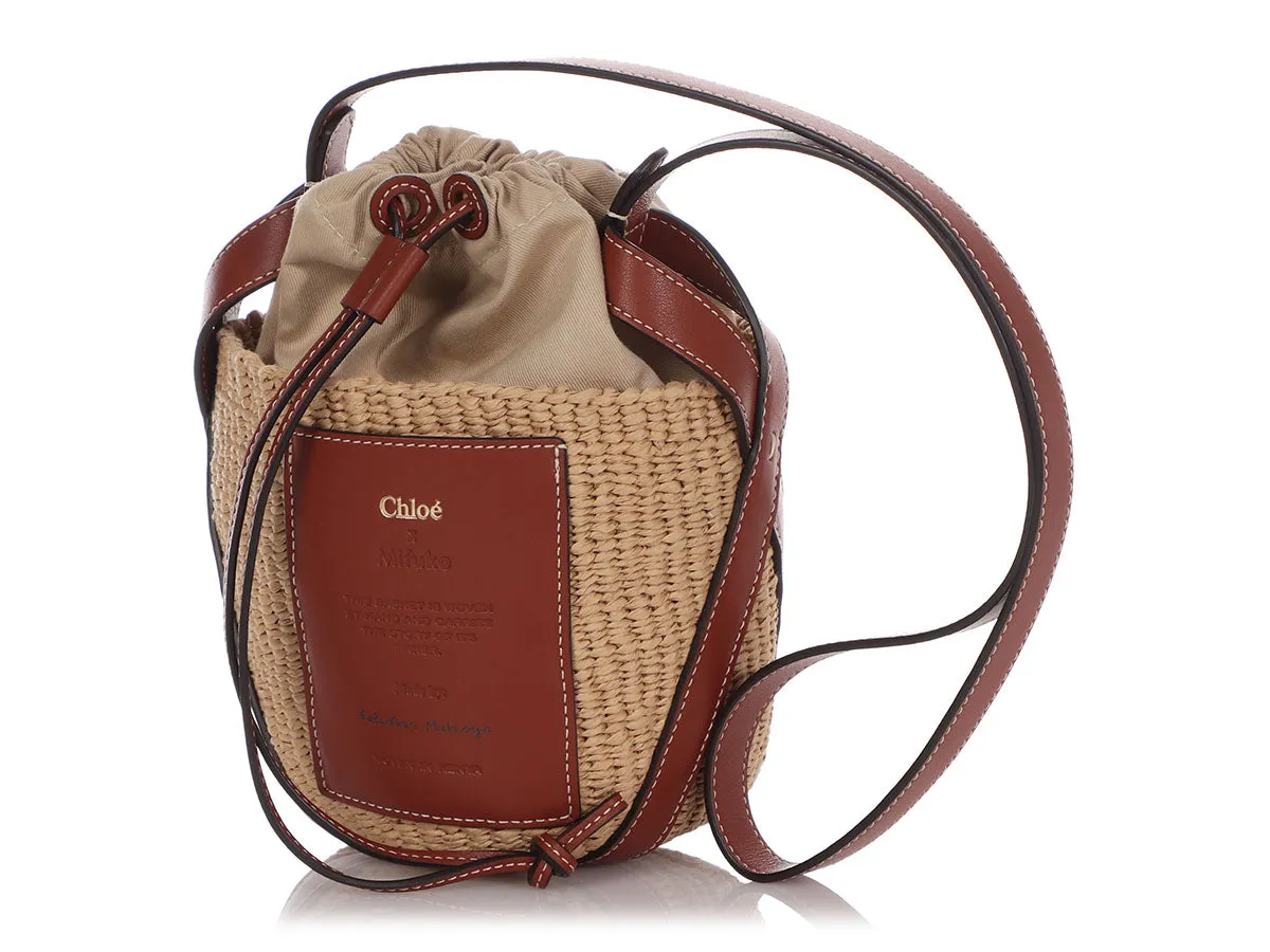 Chloé Small Fair-Trade Paper & Shiny Calfskin Basket Bag