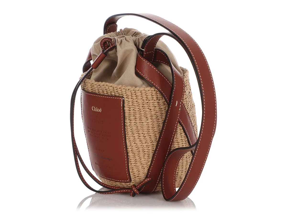 Chloé Small Fair-Trade Paper & Shiny Calfskin Basket Bag