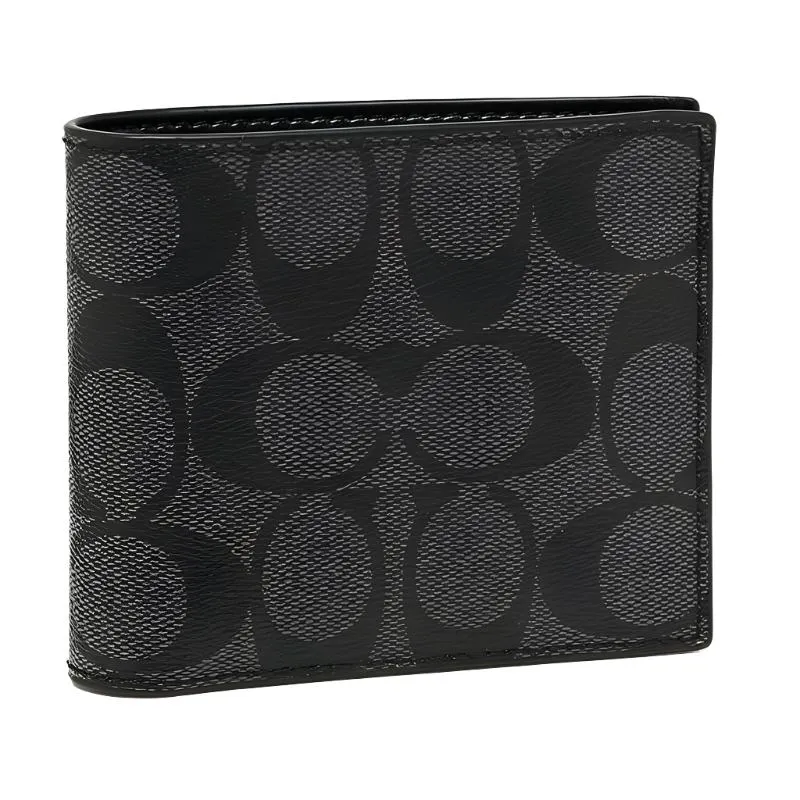 Coach 3 In 1 Wallet In Signature Canvas Charcoal/Black