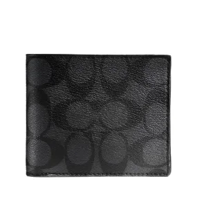 Coach 3 In 1 Wallet In Signature Canvas Charcoal/Black