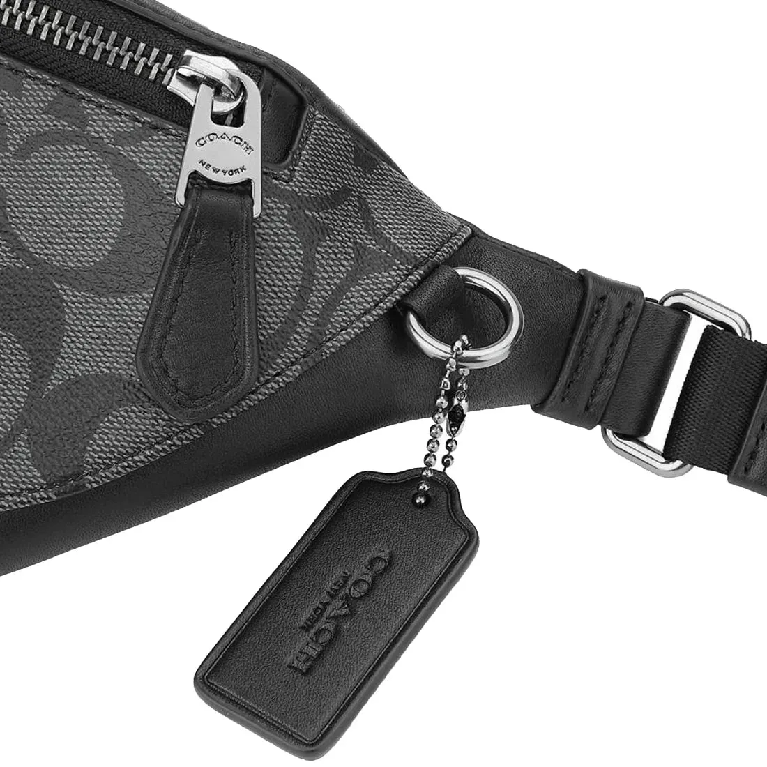 Coach Warren Mini Belt Bag In Signature Canvas Charcoal