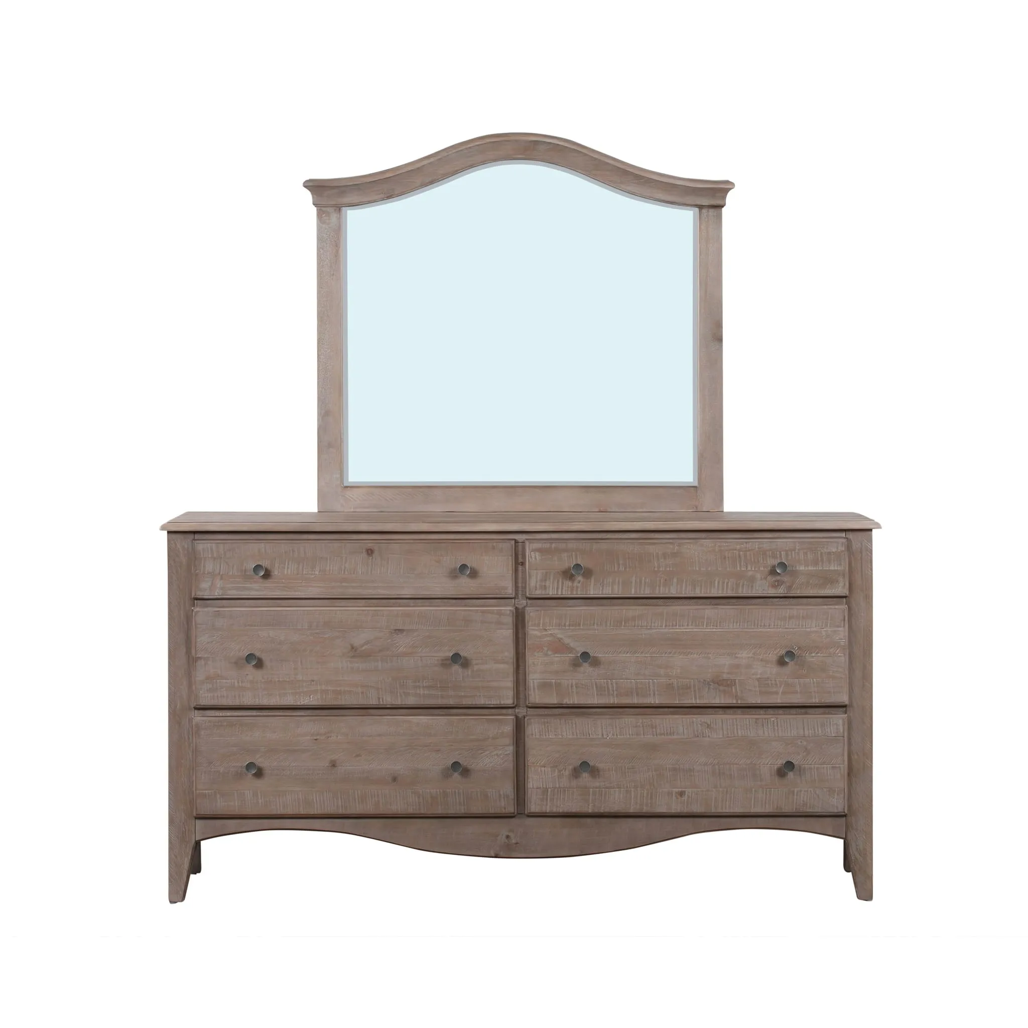 Cottage Taupe 6-Drawer 72" Dresser