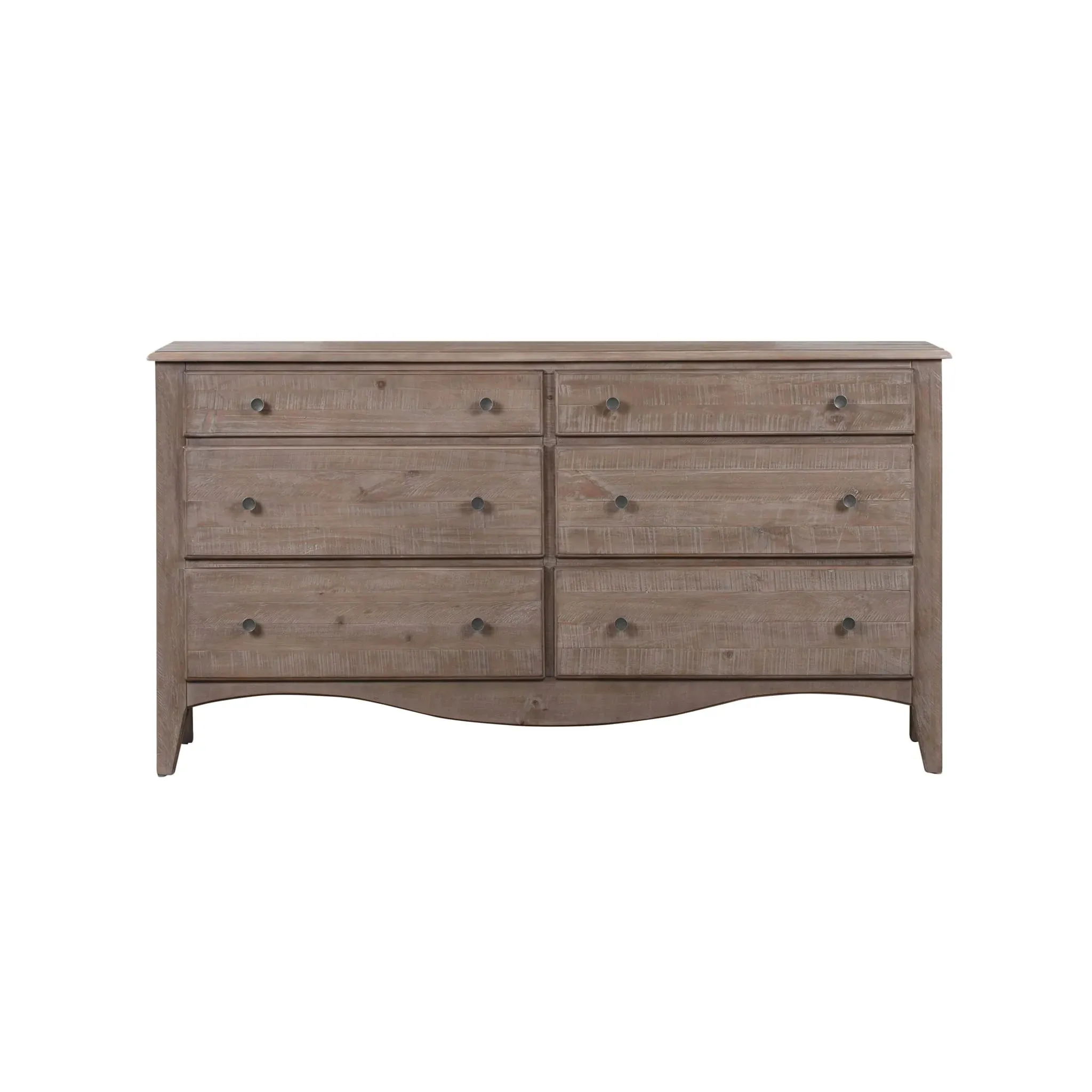 Cottage Taupe 6-Drawer 72" Dresser