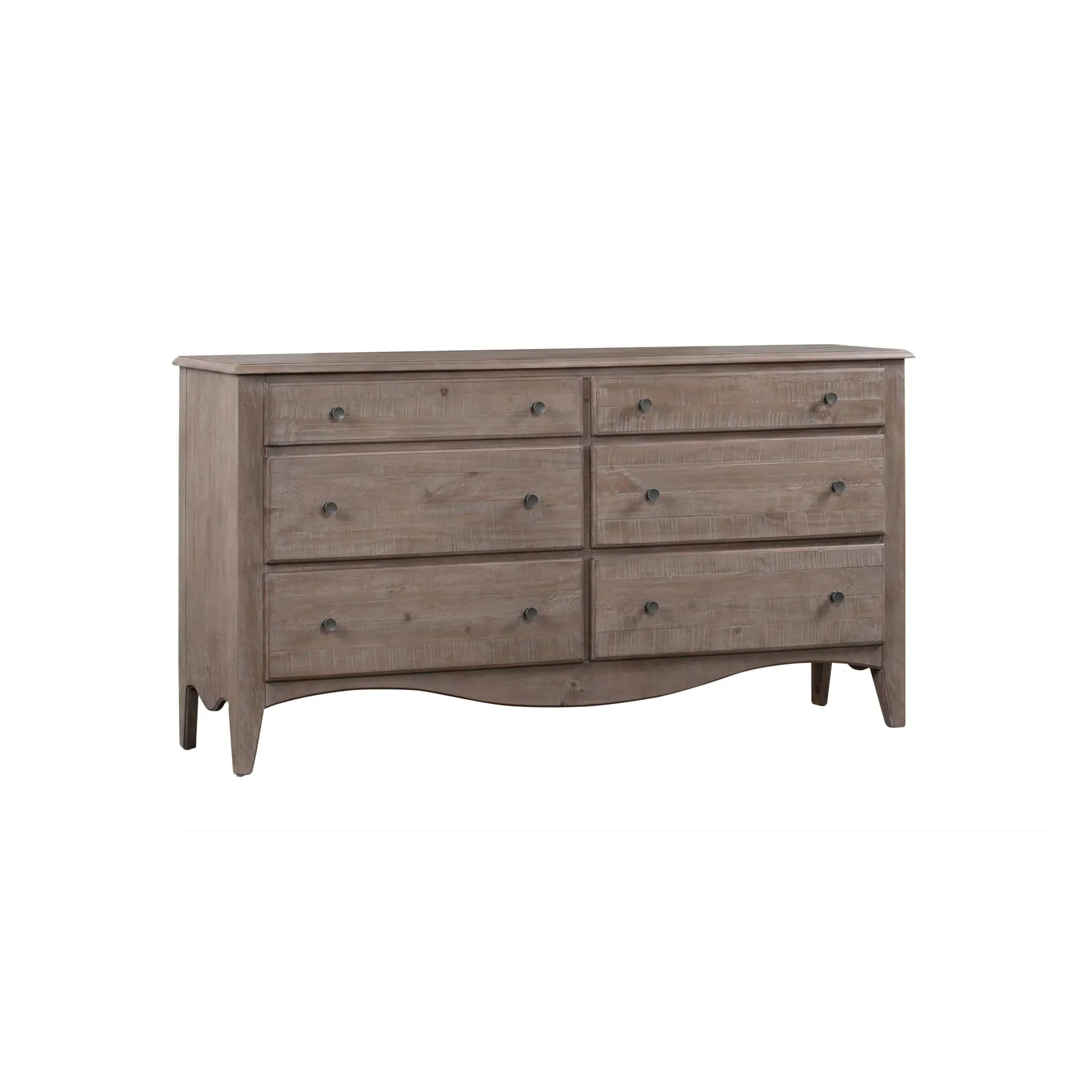 Cottage Taupe 6-Drawer 72" Dresser