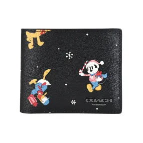 Disney X Coach Men's 3 In 1 Wallet With Holiday Print