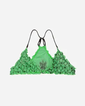 Evil Butterfly Pattern Sporty Bra Acid Green / Dark Brown