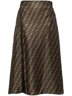 FF-PATTERN PRINT MIDI SKIRT