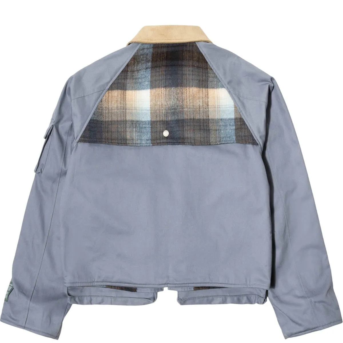 FLANNEL-LINED COTTON CANVAS CARGO JACKET