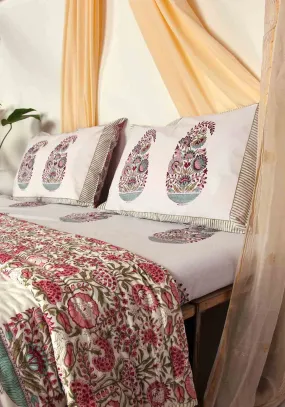 Garden Grace Hand Block Print Bedcover