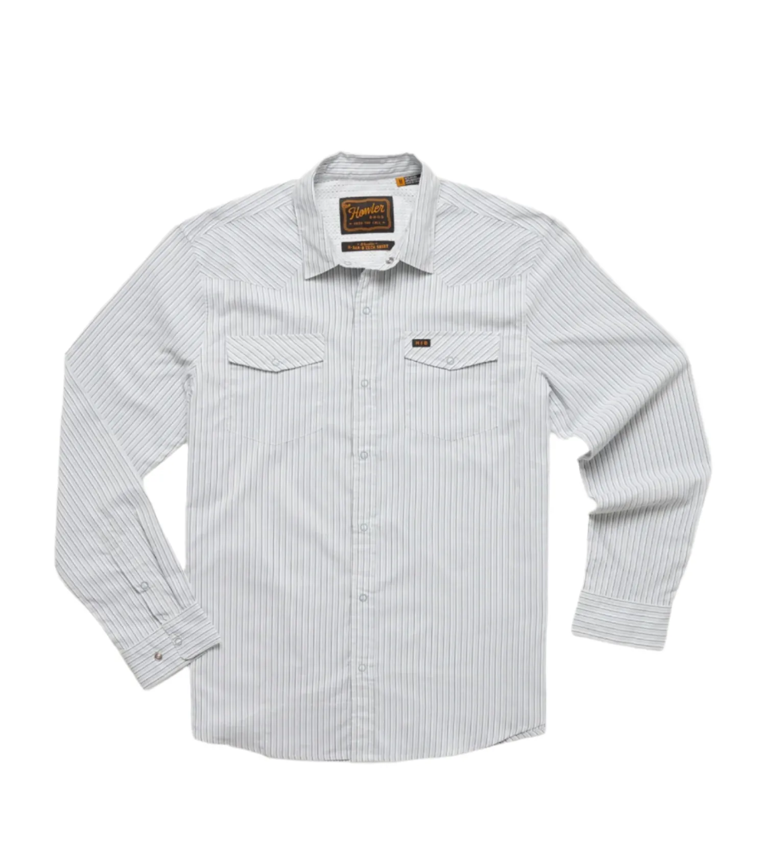 H Bar B Tech LS Shirt Gambler Stripe Off White