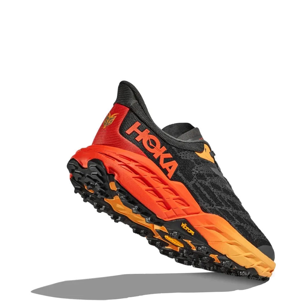 Hoka Men's Speedgoat 5 Trail Running Sneaker in Castlerock/Flame