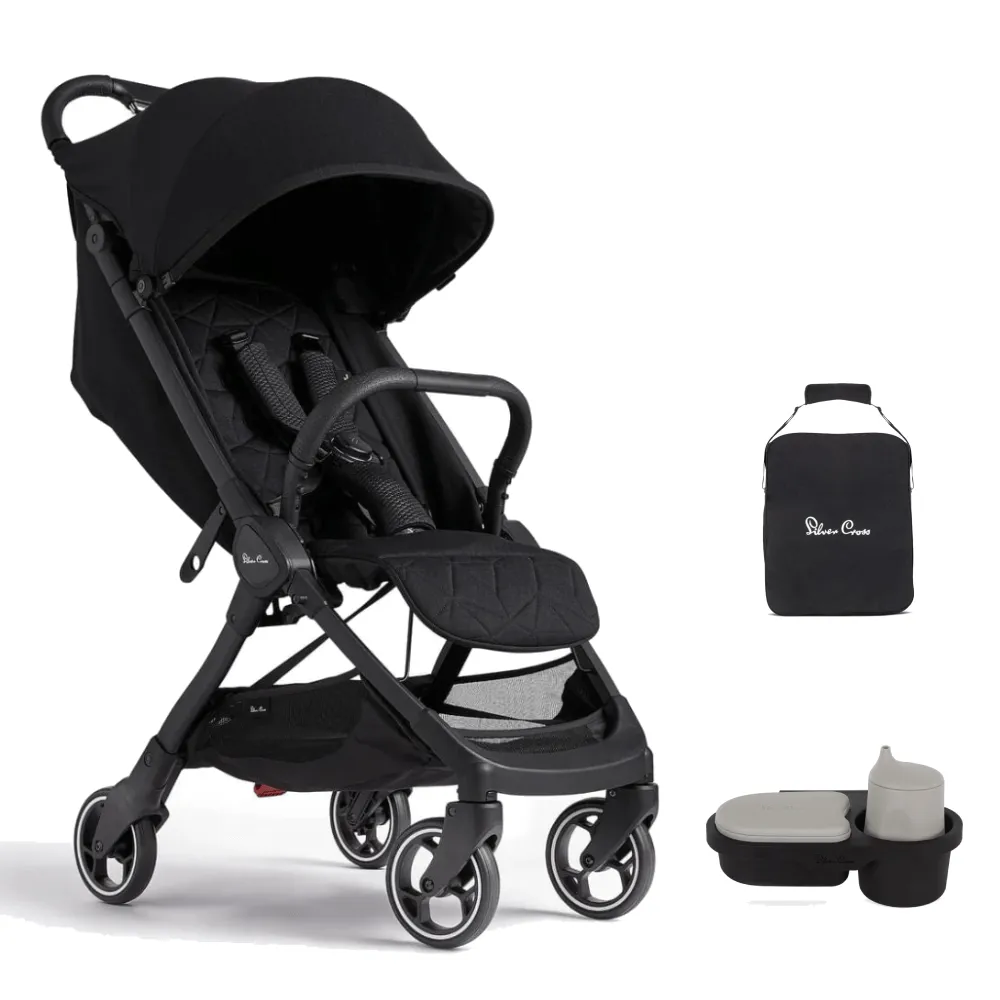 Silver Cross Clic Stroller with Snack Tray and Travel Bag - Space