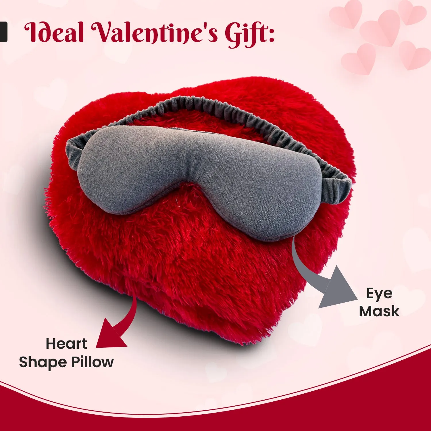 Sleeping Eye Mask & Heart Shape Pillow- Combo