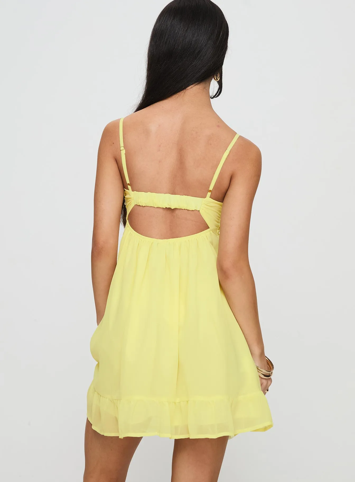 Stolen Kisses Mini Dress Lemon